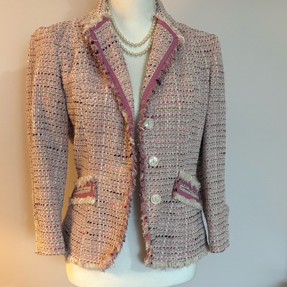 The Limited Pink Tweed Blazer